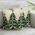 thumbnail image 3 of HENGT AVOIN Watercolor Christmas Tree Throw Pillow Cover,  Holiday Buffalo Plaid Cushion Case Decoration for Sofa Couch, 3 of 5