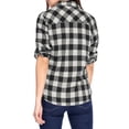 thumbnail image 3 of Allegra K Women's Plaids Long Sleeves Cuffs Boyfriend Button Down Shirt, 3 of 7