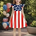 thumbnail image 2 of Posijego Girls 4th of July Dresses Star Printed Ruffle Sleeve Dresses Independence Day Dresses for Little Girls, 2 of 6