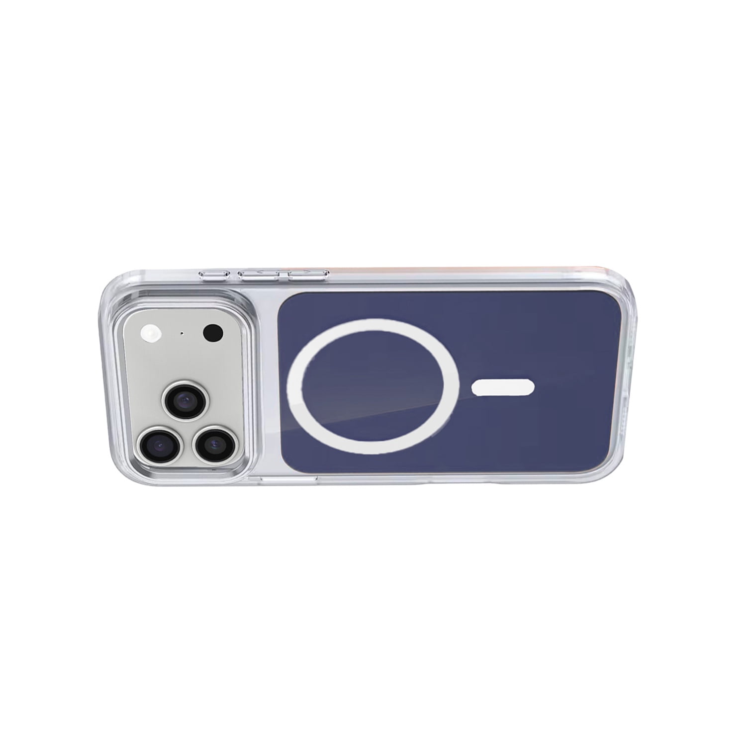 Crystal Clear Magnetic Case for iPhone 17 Pro Max - Navy Blue