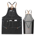 thumbnail image 5 of Shinycome Fashion Denim Apron for Chef Kitchen BBQ with Pockets Grill Baking Cooking Aprons for Women Men, 5 of 20