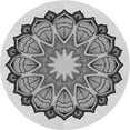 thumbnail image 1 of Ahgly Tapis Rond Lavable en Machine Intérieur Transitionnel Gris Cendré, 7 Pieds Rond, 1 of 7