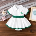 thumbnail image 1 of Tenue d'Été pour Filles, Robe Barboteuse avec Col pour Tout-Petites, Tenue de Jeu, Combinaison, Ensemble de Justaucorps, Tenue Décontractée de Plage, d'École et de Fête, 1 of 6