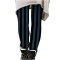 thumbnail image 3 of JURANMO Girls Leggings Vertical Striped Print Elastic Waist Halloween Party Tight Pants Full Length Casual Legging for Kids Fall Savings Navy 4 Years, 3 of 7
