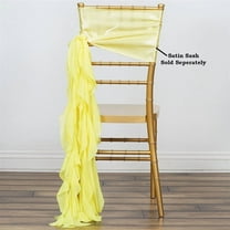 BalsaCircle Curly Chiffon Chair Sash Yellow