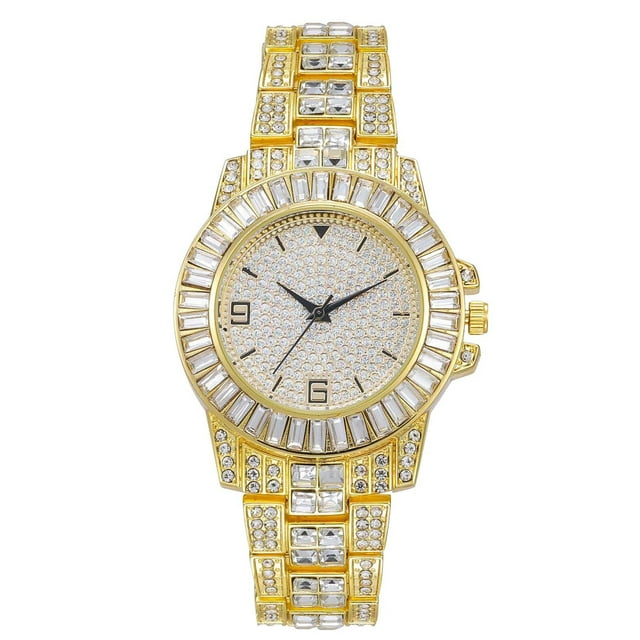 Trend Full of Stars Burst Luxury Diamond Set Digital Scale Time Ladies Watch Alloy Steel Strap Ladies Diamond Watch
