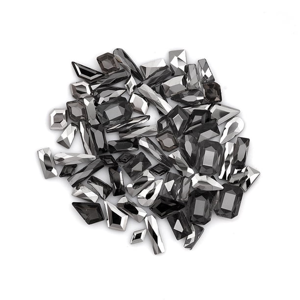 Cristales de uñas con parte trasera plana, diamantes de imitación para diseño de uñas