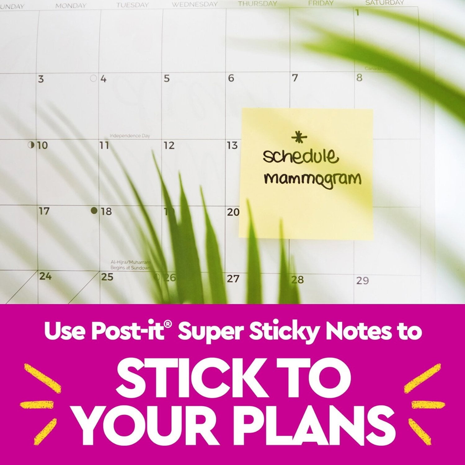 Post-it Super Sticky Notes, Canary Yellow, 3 in. x 3 in., 24 Pads