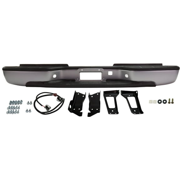 Step Bumper Compatible with CHEVROLET SILVERADO/SIERRA 2500 HD/3500 2001-2006 ASSEMBLY Painted Silver Steel Fleetside Includes 2007 Classic