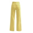 thumbnail image 4 of Aoiroe Wide Leg Jeans Women,Stretch Waist Jeans For Women,Winter Pants For Women,Womens Jeans Straight Leg,Tummy Control Jeans For Women,Women'S Sweatpants,Boyfriend Jeans For Women,Yellow,M, 4 of 9