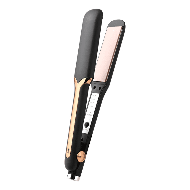 Plancha Profesional Para El Cabello Control De Temperatura Belug, Negra dorada