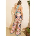 thumbnail image 4 of Flying Tomato Women's Juniors Boho Printed Halter Wide Leg Jumpsuit (Ivory, Small), 4 of 5