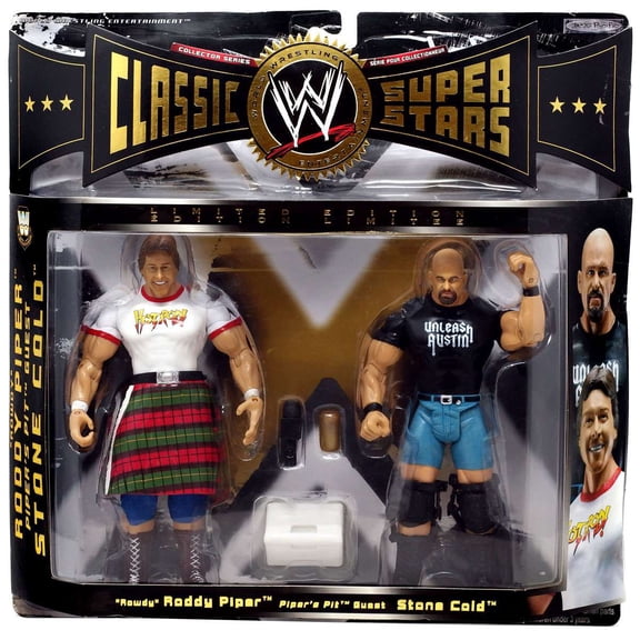 WWE Wrestling Classic Superstars Series 3 Stone Cold Steve Austin & Rowdy Roddy Piper Action Figure 2-Pack