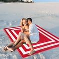 thumbnail image 4 of Playa Rug Paris Lightweight Reversible Recycled Plastic Outdoor Floor Mat/Rug Red&White 6'x9' 6' x 9', 4 of 5
