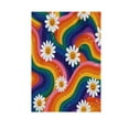 thumbnail image 6 of Birthday Party Garden Flags Outdoor Patio Decoration Flags 28x40in Rainbow-colored Waves with Daisies, 6 of 6