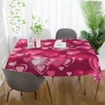 thumbnail image 5 of Coolnut Cute Pink Love Heart Rectangle Tablecloth,Valentine's Day Mother's Day Kitchen Decoration Dinner Rectangular Table Cover for Party Holiday Hotel BBQ-Machine Washable 54x72In, 5 of 7