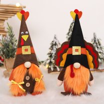 Thanksgiving Gnome Decorations, 2Pack Handmade Fall Harvest Gnome Plush Swedish Gnomes Ornaments with Pumpkin Maple Leaves Thanksgiving Gifts Autumn Harvest Holiday Home Decorations