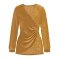 thumbnail image 4 of Uootdi Plus Size Sequin Tops for Women Sparkly Glitter Bow Crewneck Long Sleeve Shirts Evening Party Night Top Going Out Pullover Gift, 4 of 6