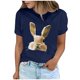 thumbnail image 2 of Tops de Cuello Alto para las Mujeres Amante Impreso Camiseta Cuello Redondo Manga Corta, Poliéster Spandex, 2 of 7