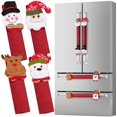 thumbnail image 1 of Juego de 8 fundas para manijas de puerta de refrigerador, fundas para electrodomésticos de cocina de muñeco de nieve de Papá Noel, lavavajillas para horno microondas, 11 Feliz Sencillez, 1 of 5