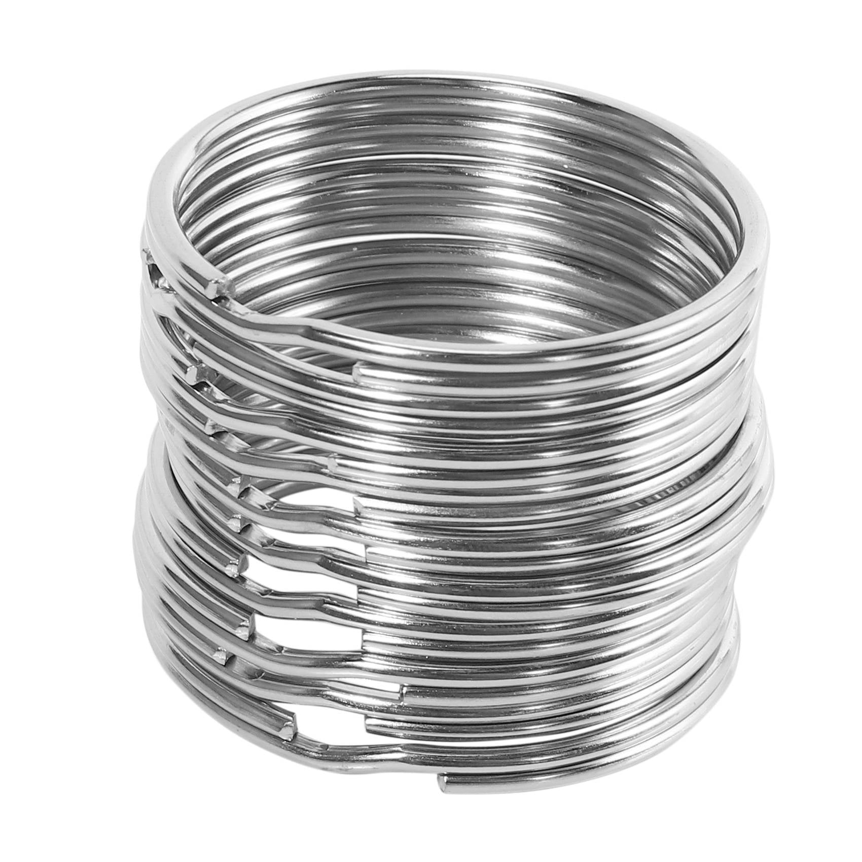 100X Quality 50mm Keyring Split Ring Set Heavy Duty Nickel Key Loop Sprung Hoop