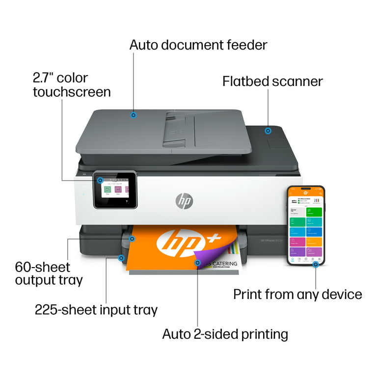 Ink HP+ Months Printer OfficeJet - HP 8022e Instant 6 Wireless Free with All-in-One Inkjet Color