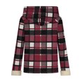 thumbnail image 7 of Womens Fleece Jacket Fleece Full Zip Hooded Plaid Jacket Casual Fashion Coat Winter Loose Fit Everyday Wear, 7 of 7