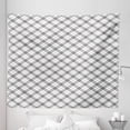thumbnail image 1 of Plaid Tapestry, Monochromatic Diagonal Pattern with Checks and Stripes Dashed Lines Celtic Classic, Fabric Wall Hanging Decor for Bedroom Living Room Dorm, 5 Sizes, Black White, by Ambesonne, 1 of 1