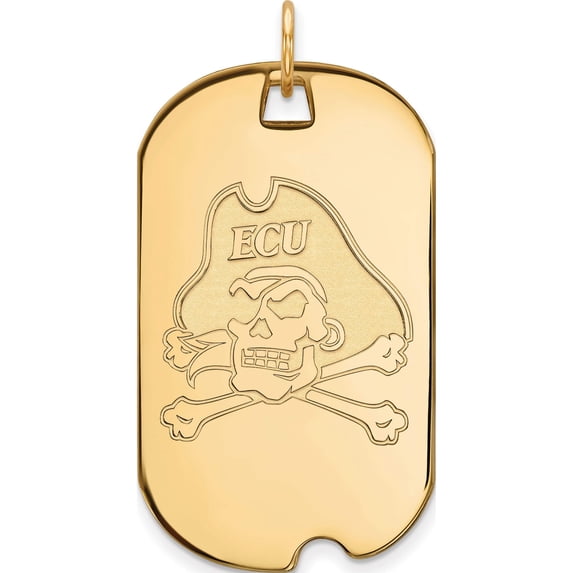 10K Yellow Gold 10Ky Logoart East Carolina University Large Dog Tag (46 X 24) Made In United States 1y024ecu