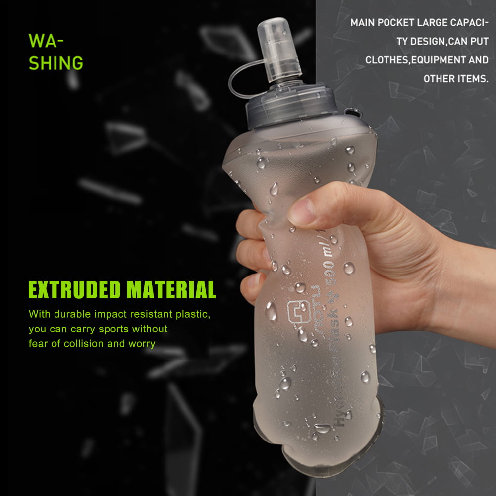 AOTU 500ml Portable Ultralight Foldable Water Bag TPU Soft Flask Outdoor Bottles 