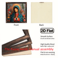 thumbnail image 4 of 2D Flat, 1pc, Vintage Style Virgin Mary Art Wooden Sign, with Frame Religious Art Decorative Sign for Home Bedroom, Garage, Washroom, Garden Office - Ideal Holidays Gift 8x8 Inch, 2D Flat, 4 of 9