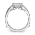 thumbnail image 2 of 14K White Gold Ring Band Wedding Diamond Round Guard, Size 7, 2 of 7