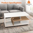 thumbnail image 5 of Furnibear Rectangular Coffee Table with L, White - Living Room Patio Accent Furniture Home Furniture, 5 of 6