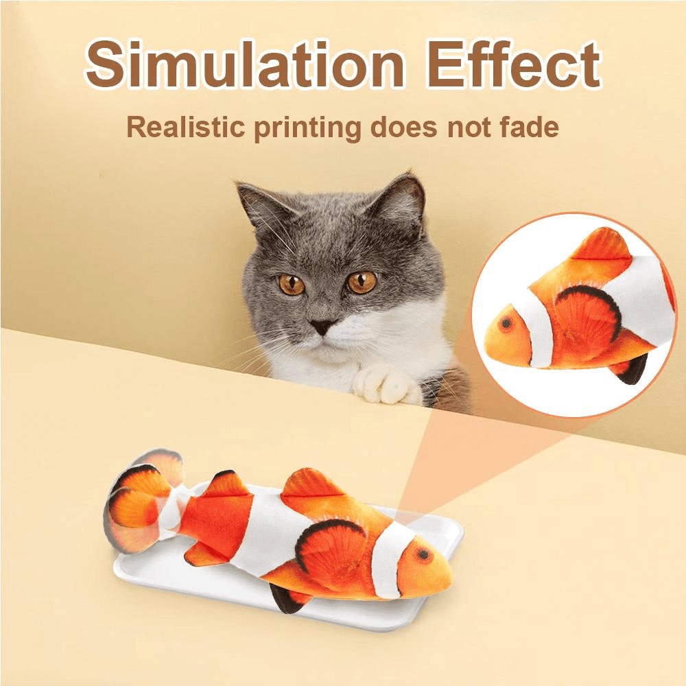 Moving Flopping Floppy Fish & Kitten Kicker Cat Toy Fish Shape (7 Pack)