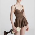 thumbnail image 2 of Gibobby Traje de baño de una pieza Traje de baño para mujer, falda Vintage adelgazante, traje de baño con volantes, Push Up, temperamento, Color , traje (Caqui,M), 2 of 4