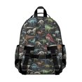 thumbnail image 3 of Dinosaur Skeleton Black Pattern Cute School Backpack Bag for School with Padded Back and Adjustable Shoulder Straps 15.25"x11.5"x5.25", 3 of 5