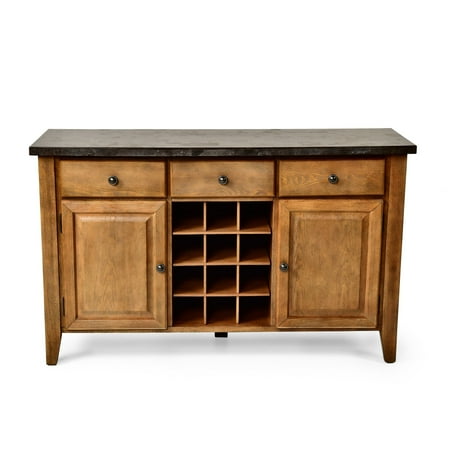 - Greyson Living Danni Server with Stone Top and Wine Storage by