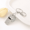 thumbnail image 2 of Rose Rouge Sifflet d'Arbitre en Diamant Exquis Porte-Clés Pendentif en Métal, 2 of 6