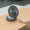thumbnail image 2 of Zeiwohndc 4000mAh 4 Speed Foldable Fan With LED Lamp Oscillation Fan Wall Hanging Fan, 2 of 20