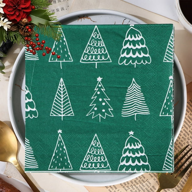 Servilletas Navideñas de Colores, Servilletas para Fiestas, Servilletas para Fiestas, Servilletas Desechables.