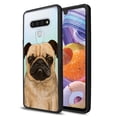 thumbnail image 1 of FINCIBO Slim TPU Bumper + Clear Hard Back Cover for LG Stylo 6 6.8" 2020, Clear Pug Dog, 1 of 6