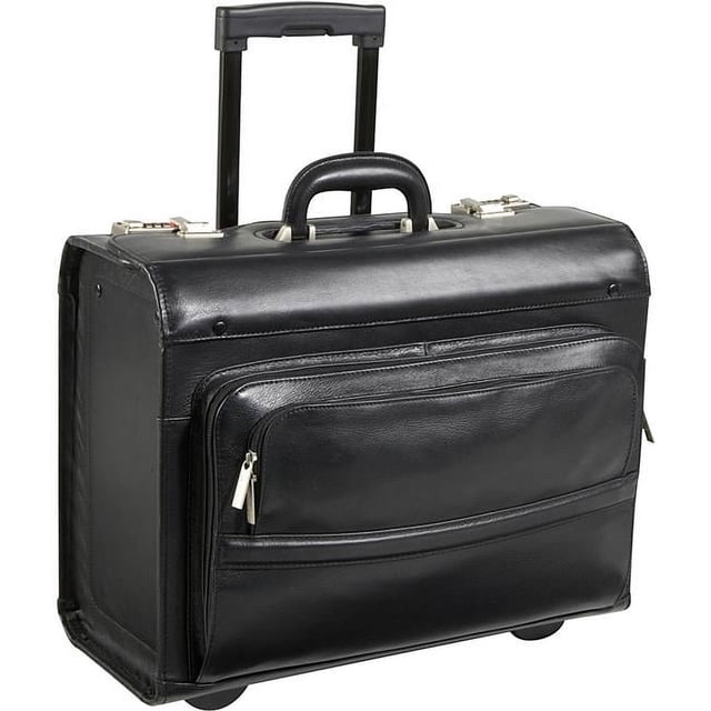 Amerileather 1854-0 Leather Rolling Computer Friendly Catalog Case, Black