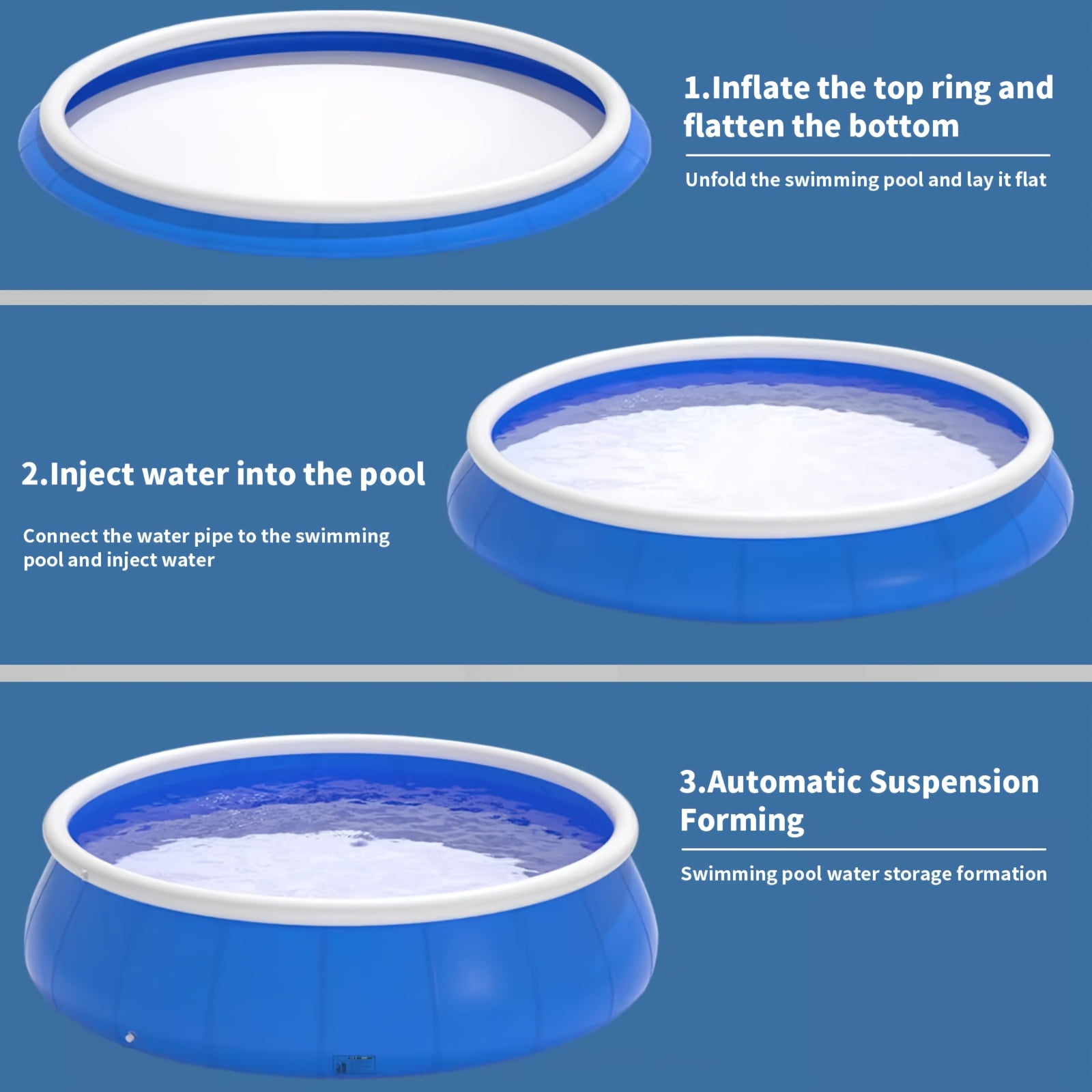 Multi-size Super Large Round Inflatable Pool Dish Swimming Pool, Inflatable Floor Swimming Pool In Sheung Wan, PVC Material, Durable Mesh Fabric, Family Outdoor Garden Party