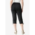 thumbnail image 2 of Roaman's Women's Plus Size Comfort Stretch Lace Up Capri Jean, 2 of 3