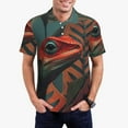 thumbnail image 2 of Salouo Colorful Reptile And Leaves for Men's Short Sleeve Polo Shirts,Polo Shirts for Men Performance Short Sleeve Golf Shirt Athletic Casual Collared T-Shirt-Medium, 2 of 8