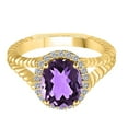 thumbnail image 4 of AoneJewelry 1.95 Carat Diamond and Oval Shape Amethyst Ring In 10K Solid Rose, White, Yellow Gold, 4 of 5