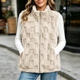thumbnail image 2 of QATAINLAV Women's Fleece Sherpa Vest Winter Fuzzy Fluffy Checkered Plaid Sleeveless Zip Up Jacket with Pockets, 2 of 8