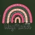 thumbnail image 2 of Waymaker Rainbow Inspirational/Christian Womens Graphic T-Shirt, Forest Green, XX-Large, 2 of 5