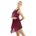 thumbnail image 4 of CHICTRY Womens Sleeveless Sequins Asymmetric Ballet Dance Leotard Dress Wine Red Large, 4 of 5