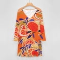 thumbnail image 4 of Fresh Citrus Orange Long Sleeve Dresses For Women Vintage Elegant Party Dress Oversized V-neck Dress S-8XL, 4 of 7